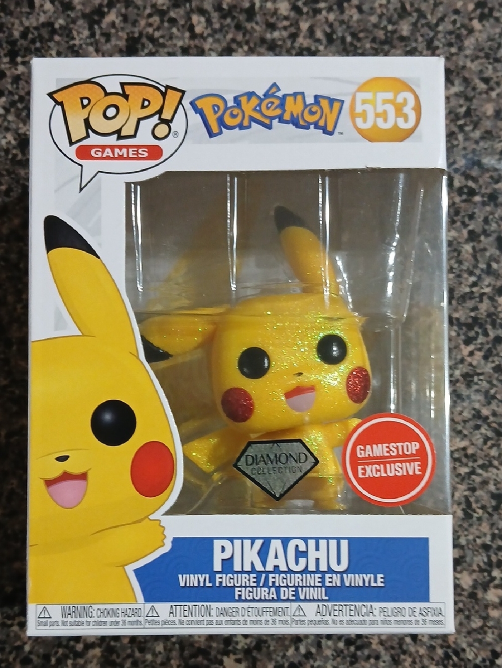 Funko Pop! Pokémon Pikachu Diamond Collection Yellow with Red Cheeks (553)